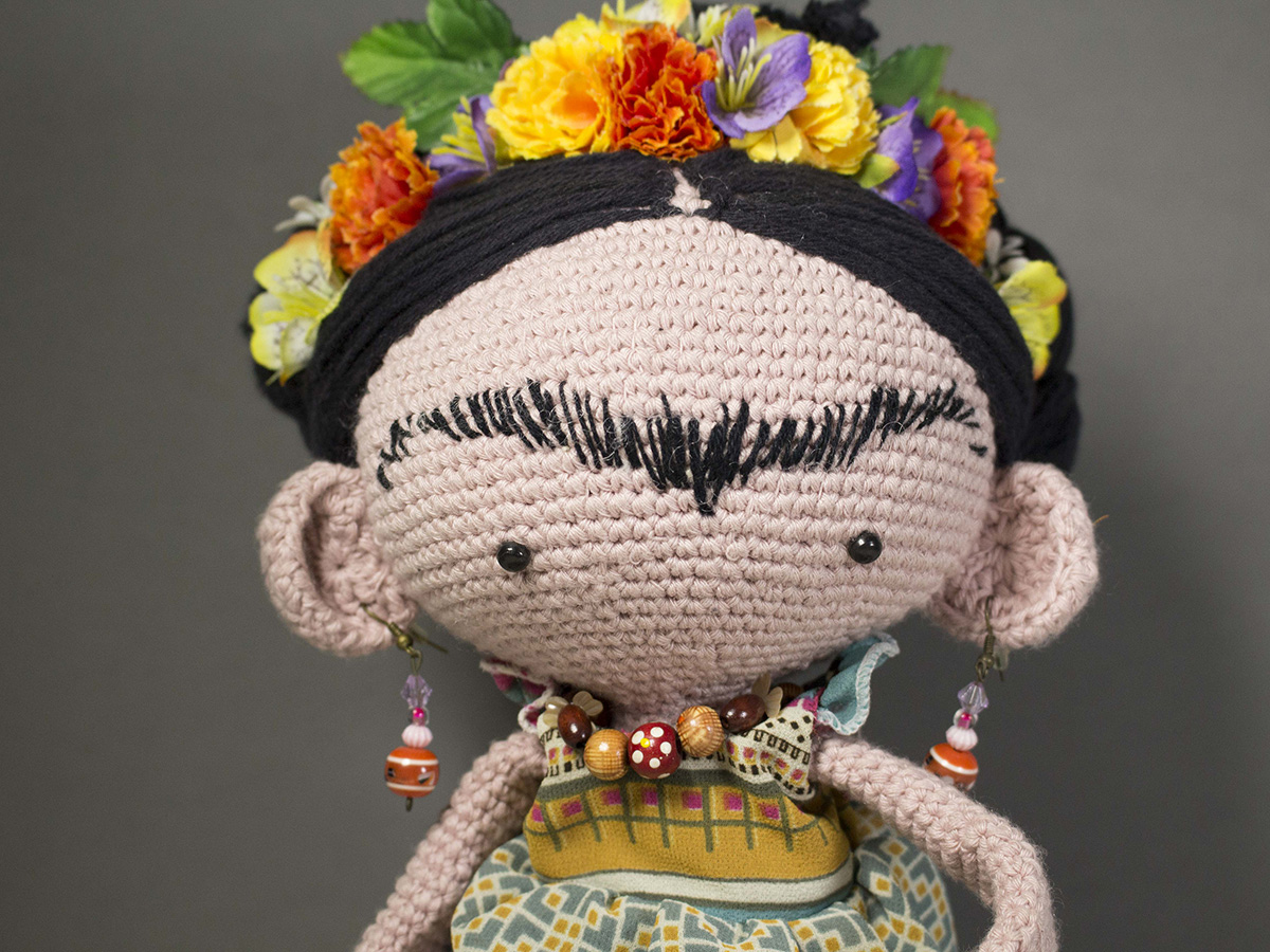 Frida Kahlo crochet doll photo