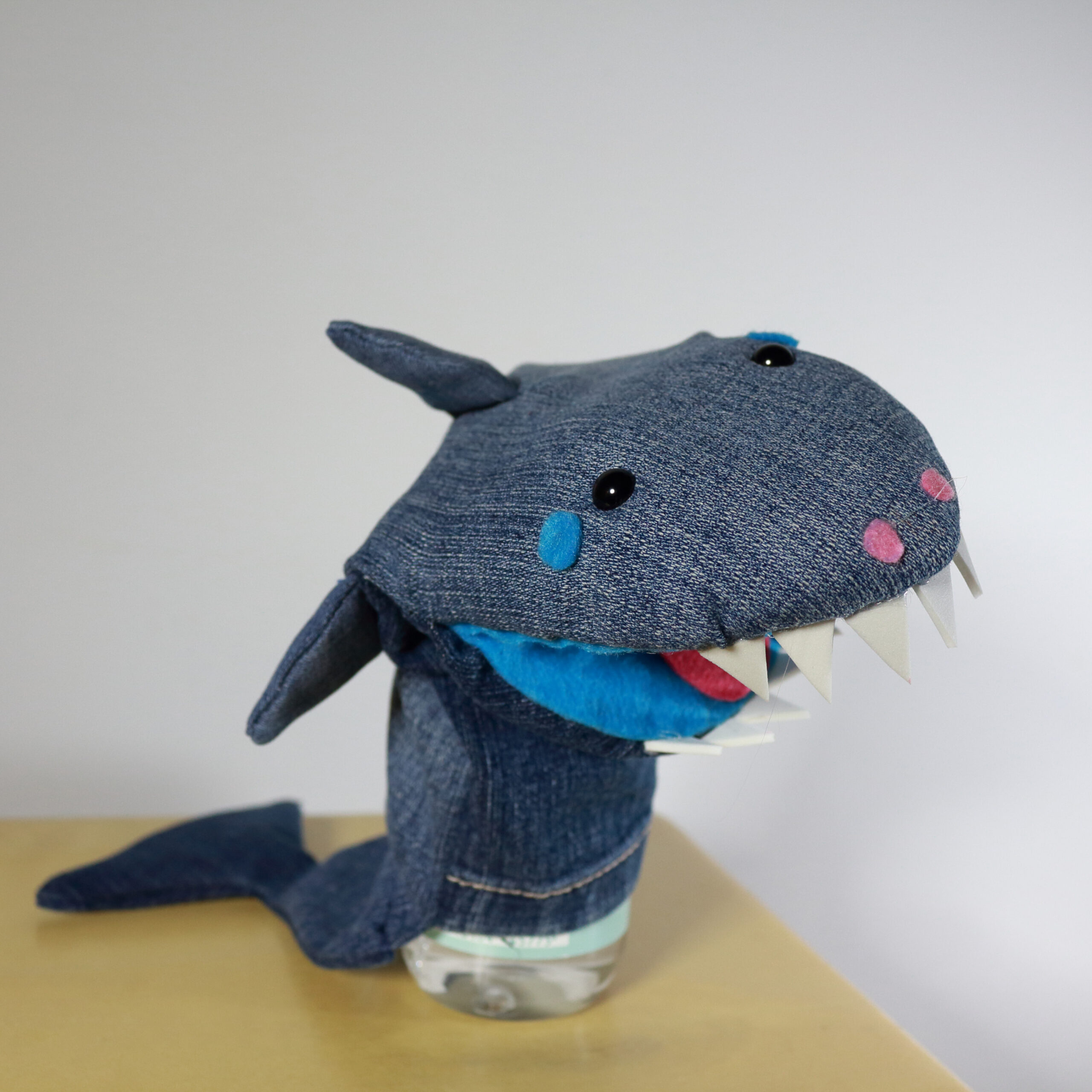 Front view of Sharky glove puppet